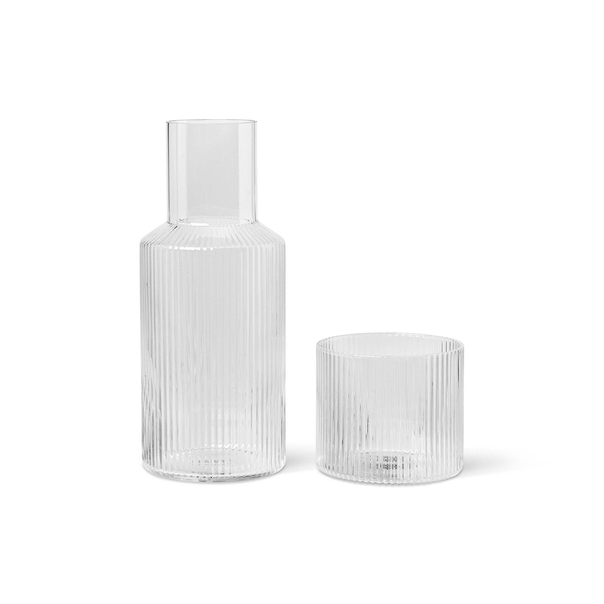 Small Ripple Carafe Set with Glass By Ferm Living