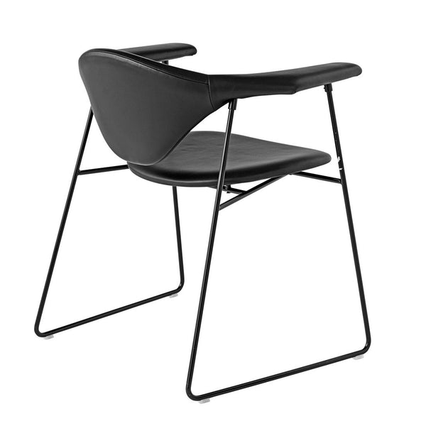 Masculo Chair Fully Upholstered Sledge Base by Gubi — haus®