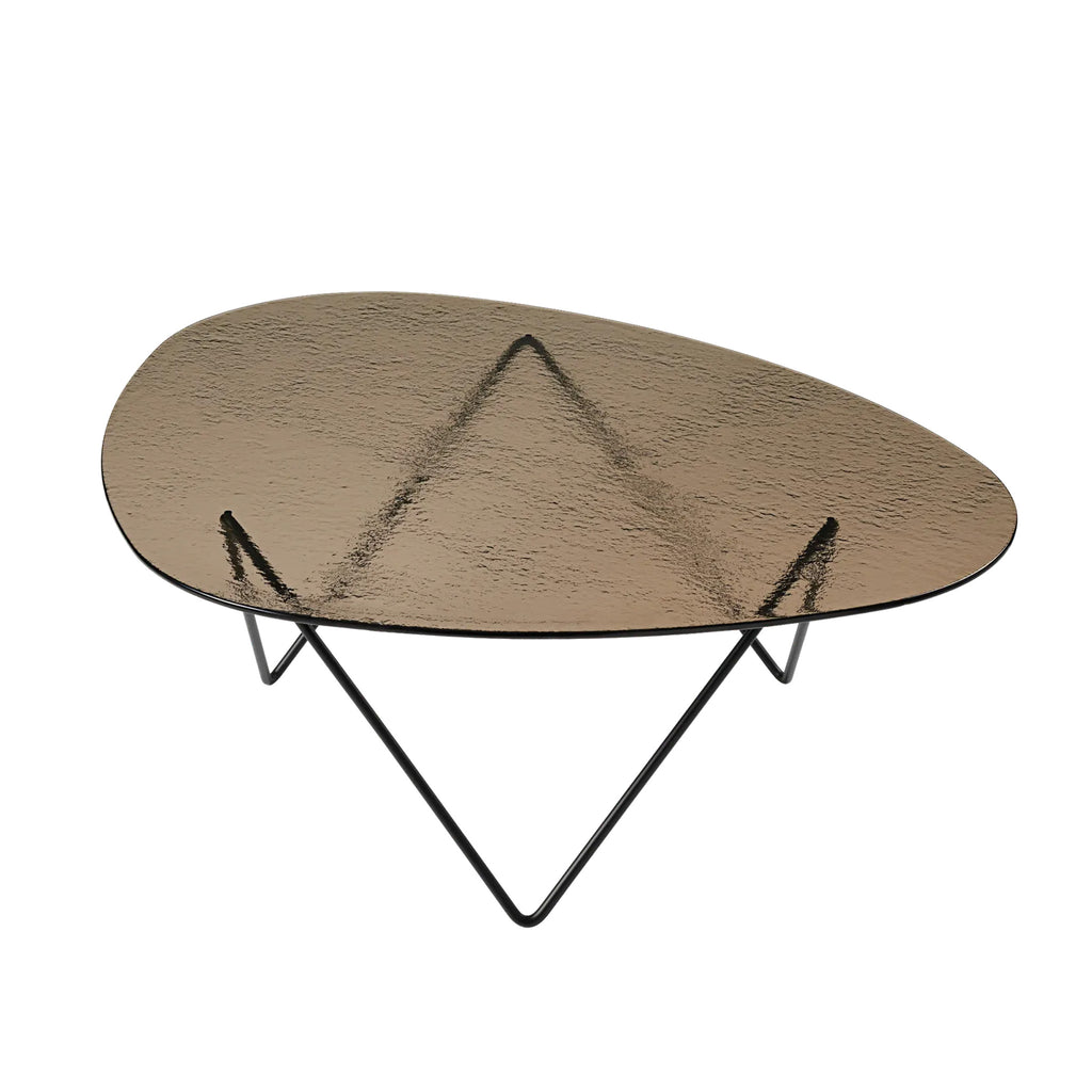 Pedrera Coffee Table - Textured Glass by Gubi