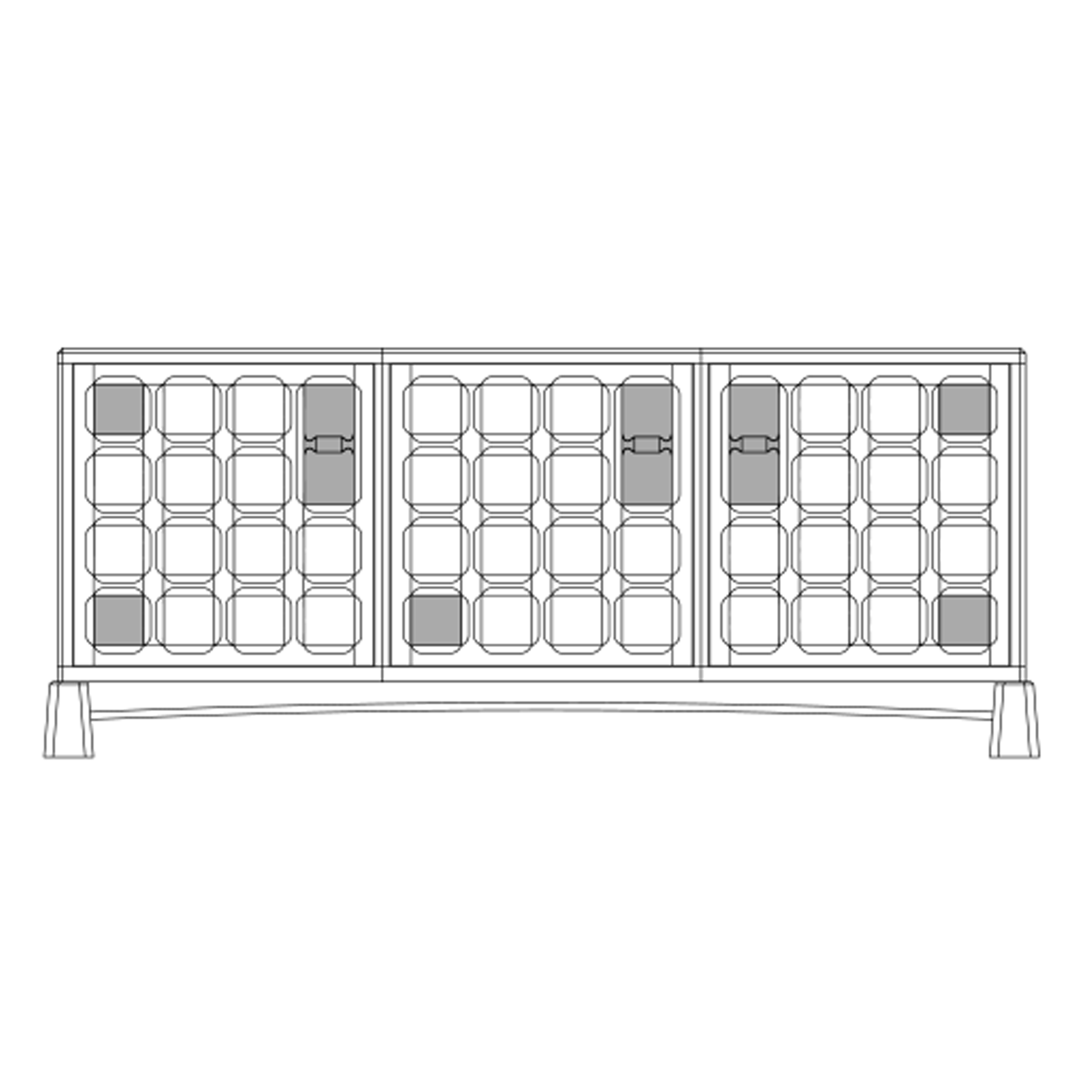 Arts and Crafts 3 Unit Sideboard