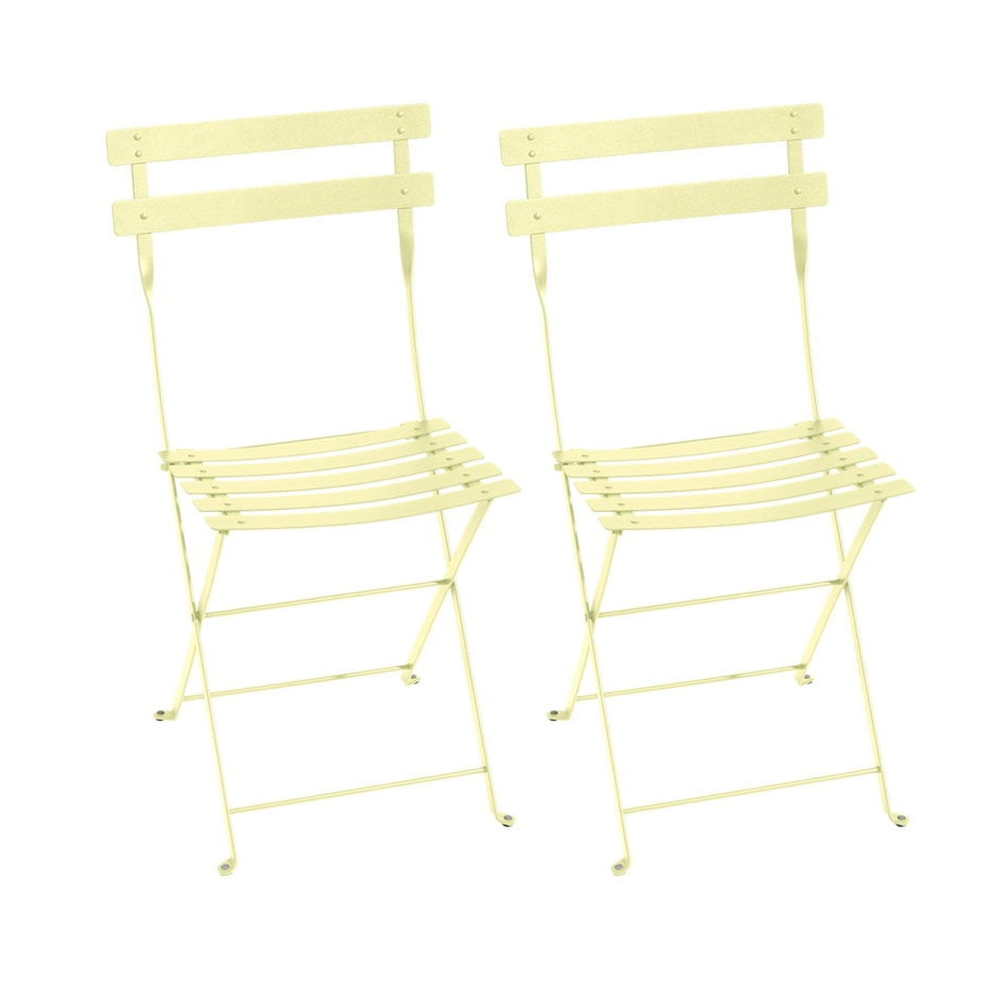Clearance PAIR of Bistro Metal Chairs / Lemon by Fermob