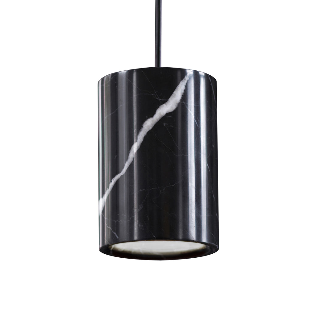 Solid Pendant Cylinder - Nero Marquina Marble by Terence Woodgate (Clearance)