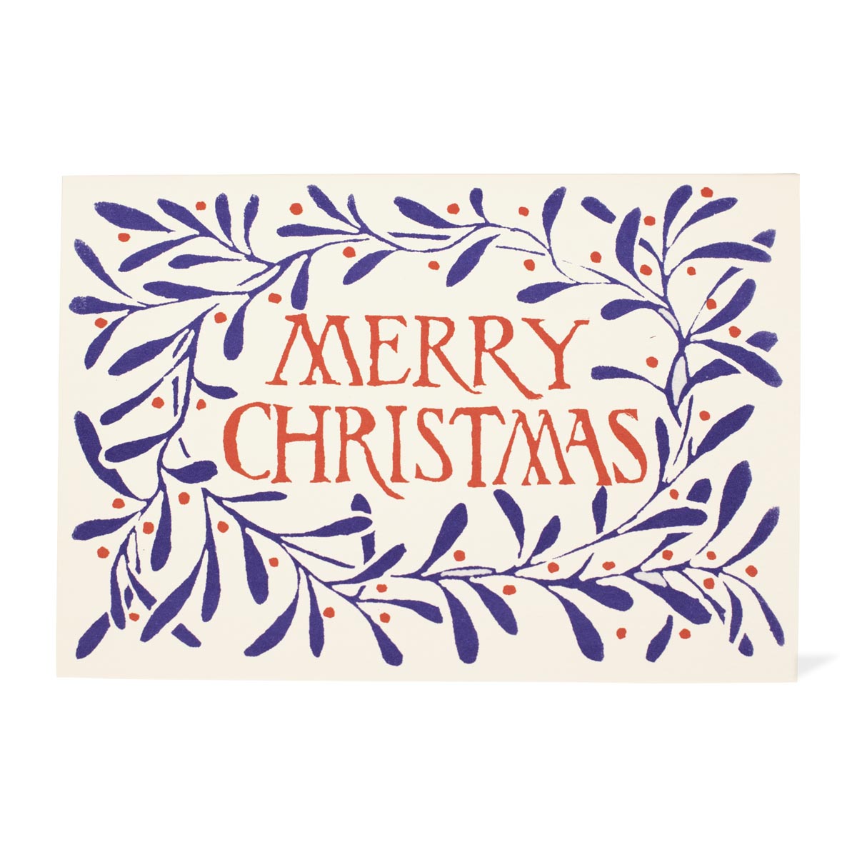 Blue Wreath Merry Christmas Card