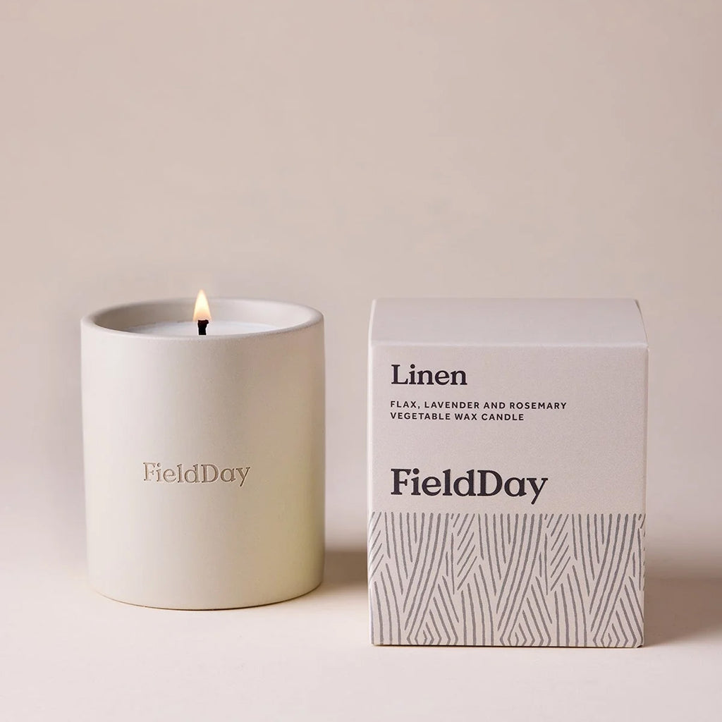 Classic Linen Stoneware Candle by FieldDay