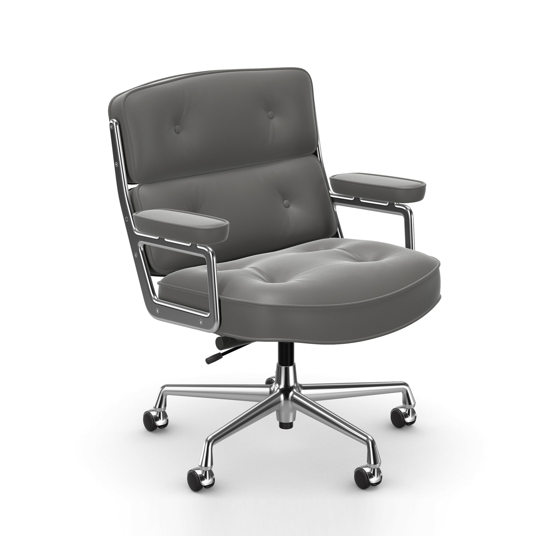 Clearance Lobby Chair ES 104 / Dim Grey Leather by Vitra