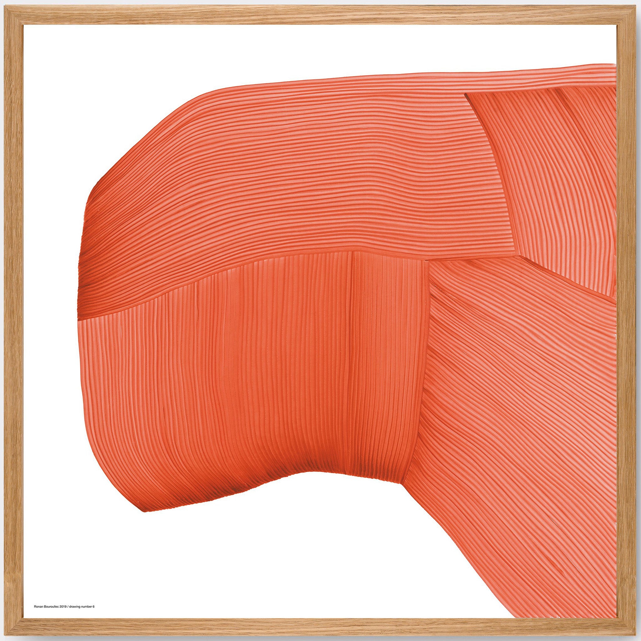 Bouroullec Drawing 6 / Red (Oak Framed) by The Wrong Shop