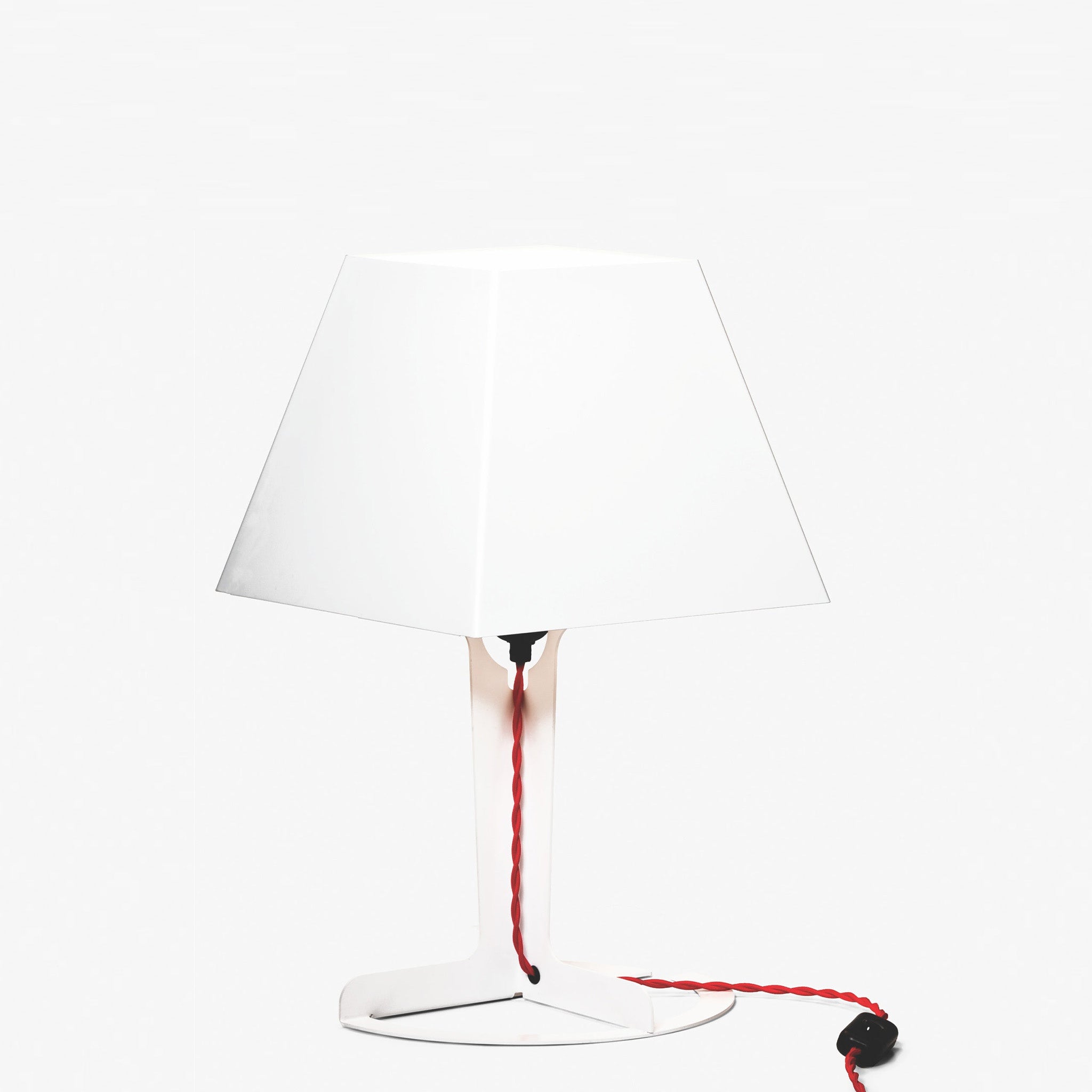 Clearance Fold T1 Table Lamp / Signal White / Red by Established & Sons
