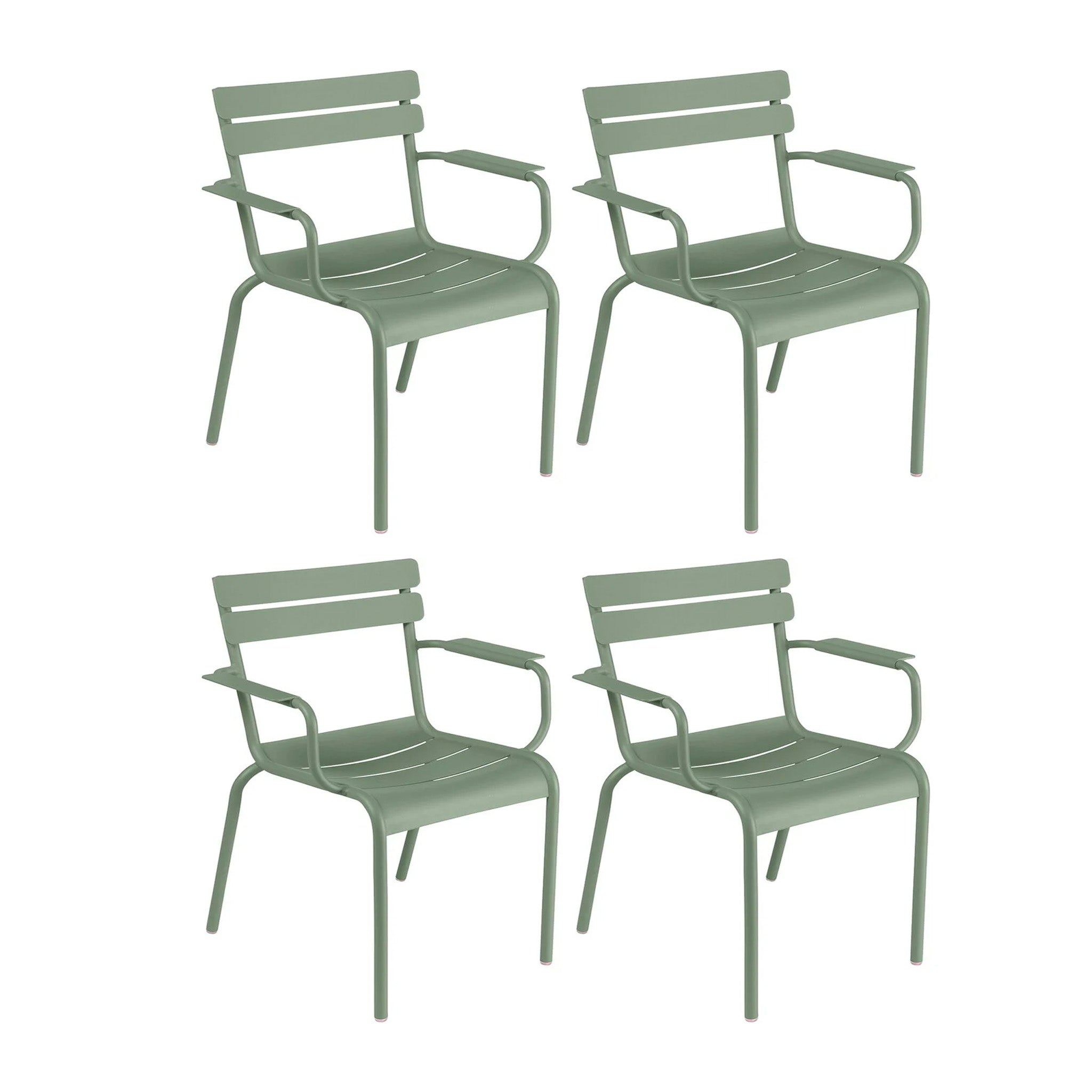 Clearance Set of 4 Luxembourg Stacking Armchairs / Cactus by Fermob
