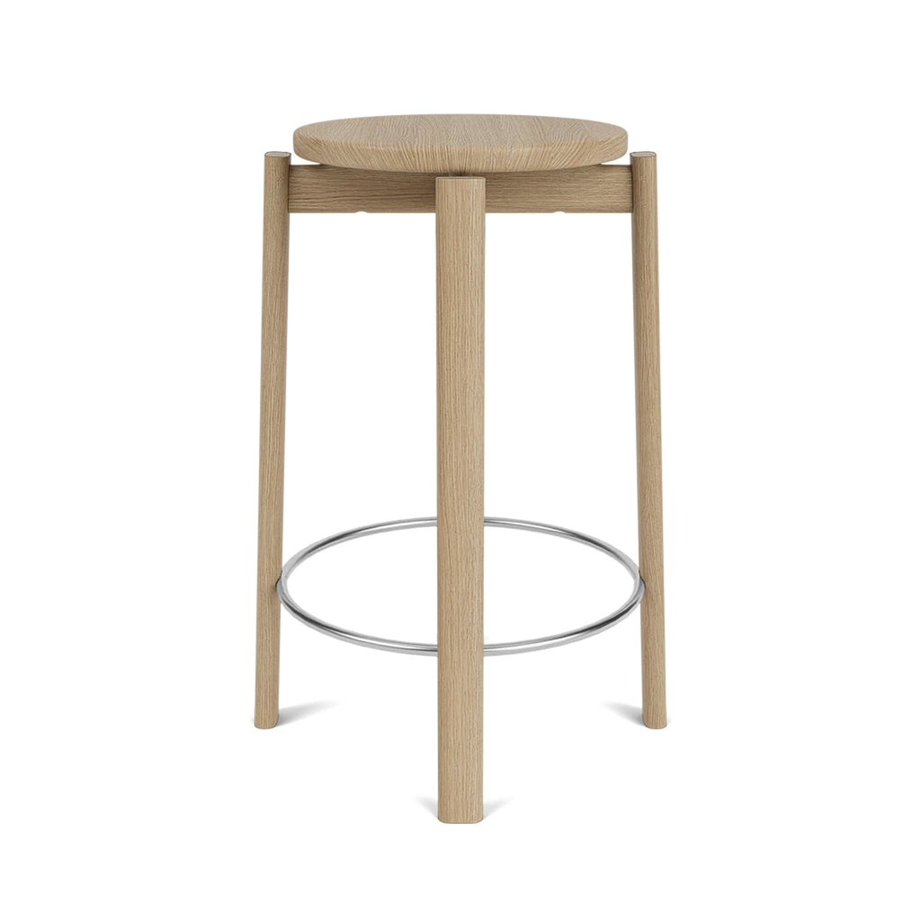 Clearance Passage Counter Stool / Oak / Stainless Steel Footrest By Audo