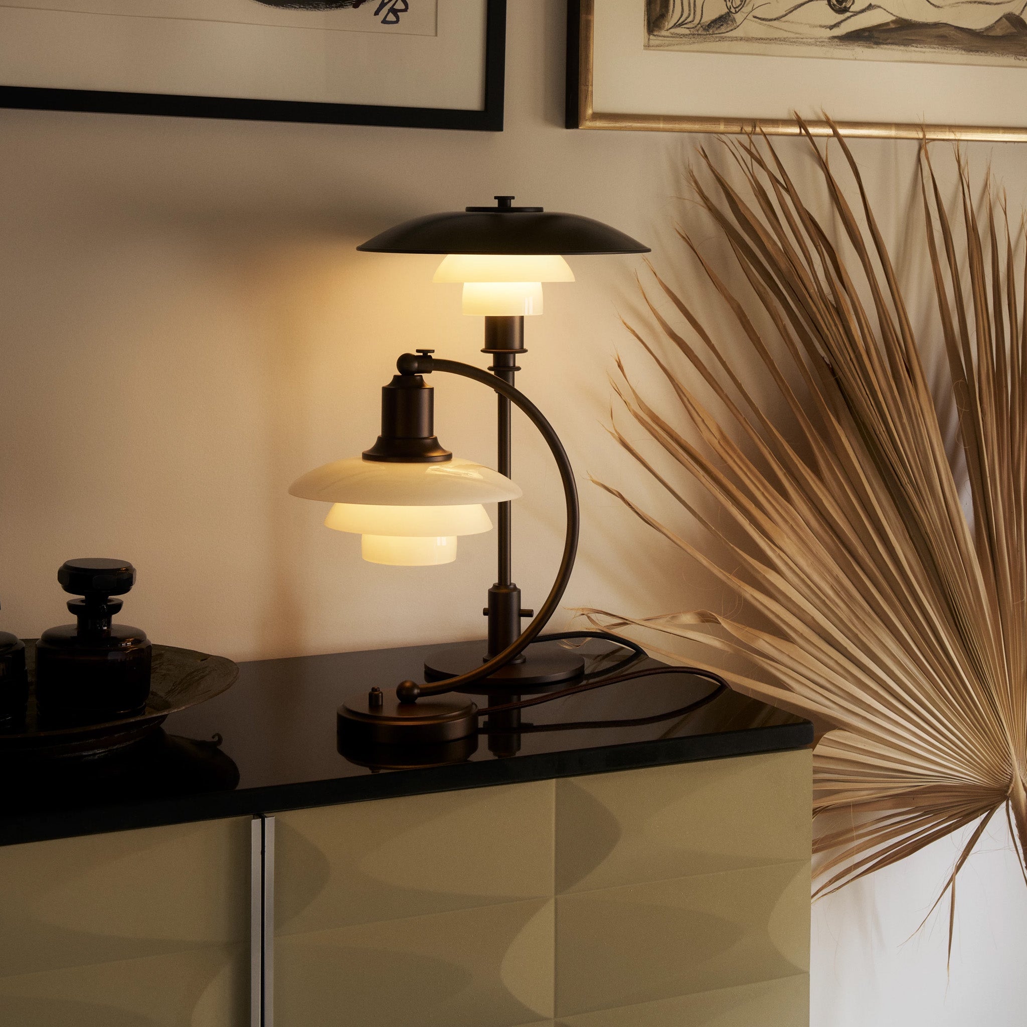 PH 2/2 Luna Table Lamp Aged Brass Edition by Louis Poulsen — haus®