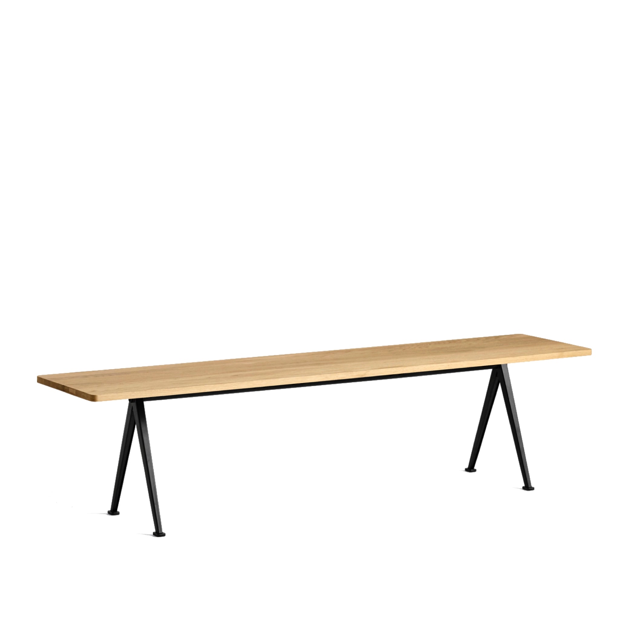 Clearance Pyramid Bench 12 / W190cm / Black / Lacquered Oak by Hay