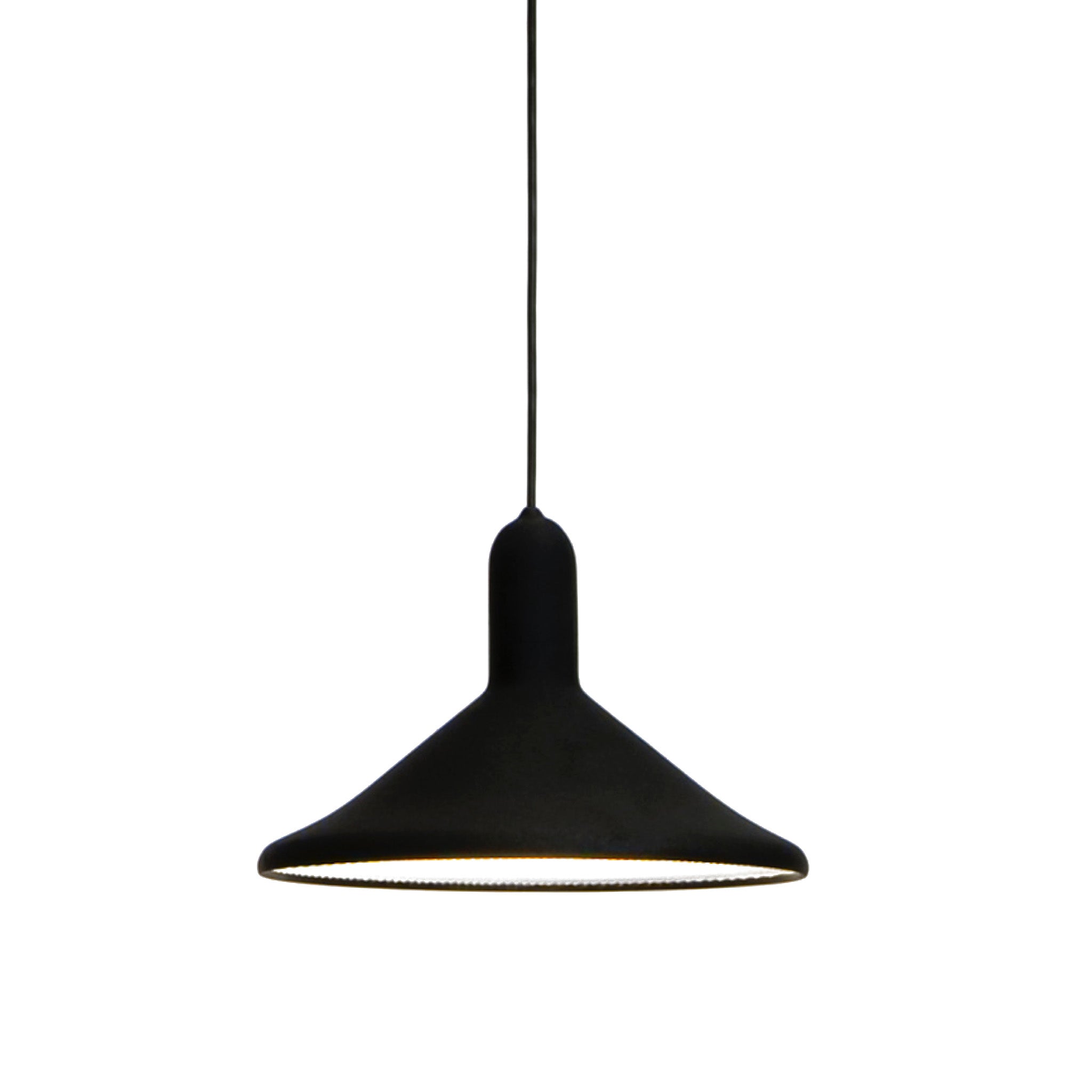 Clearance Torch Light Suspension / S3 Large Cone / Black with Black Cable by Established & Sons
