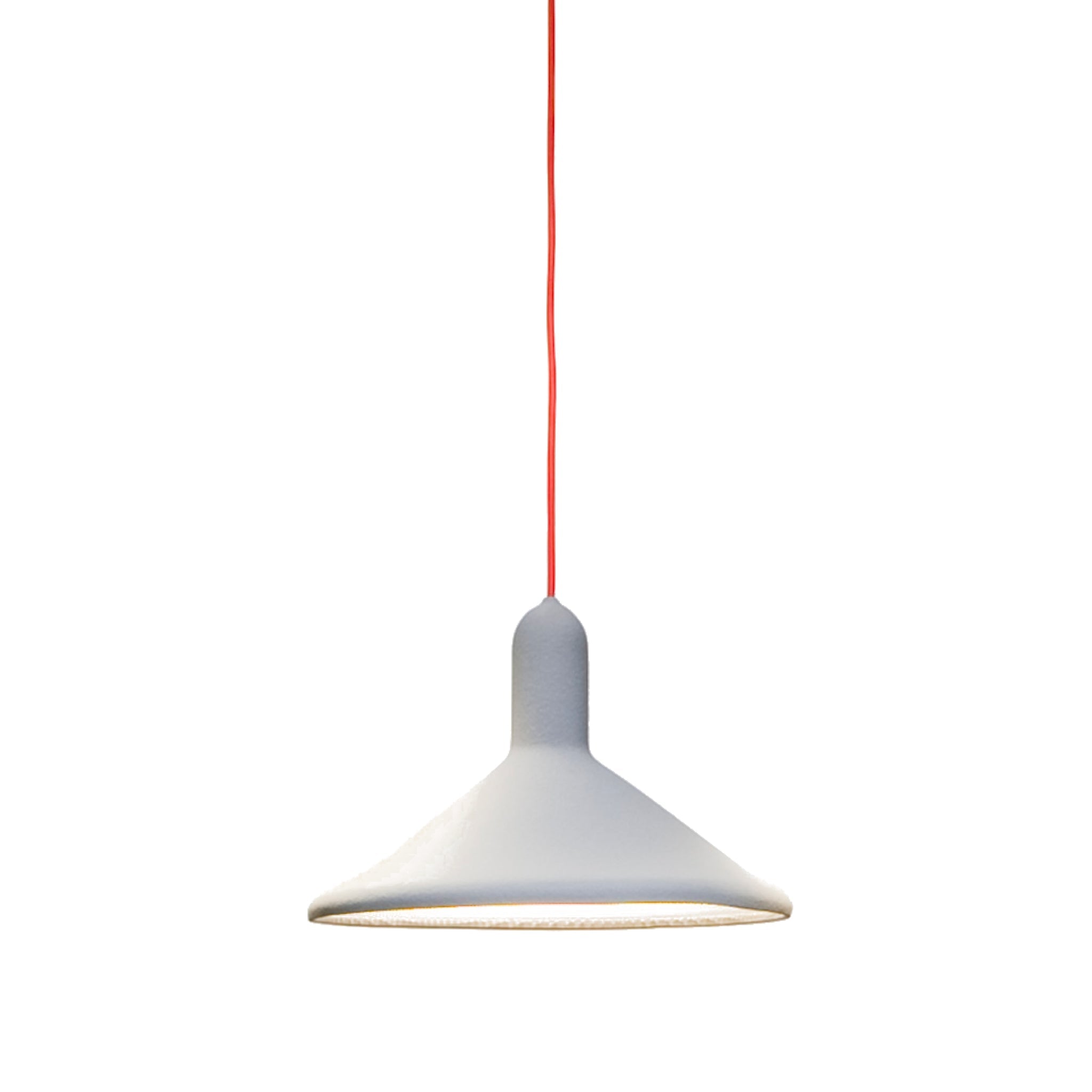 Clearance Torch Light Suspension / S3 Large Cone / Grey with Red Cable by Established & Sons