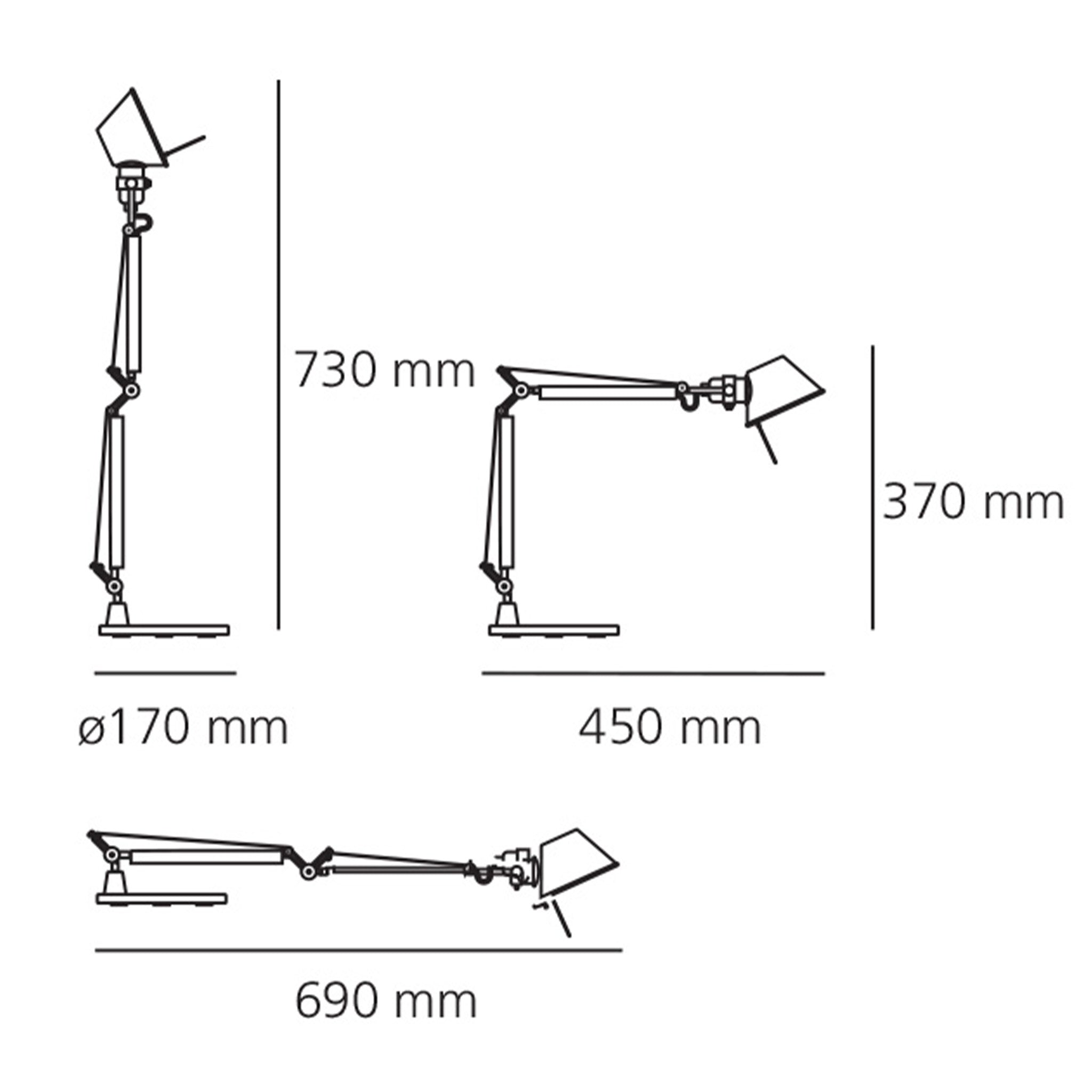 Artemide tolomeo deals micro tavolo led