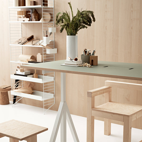 String® Shelving System - Height Adjustable Desk - in stock at haus®