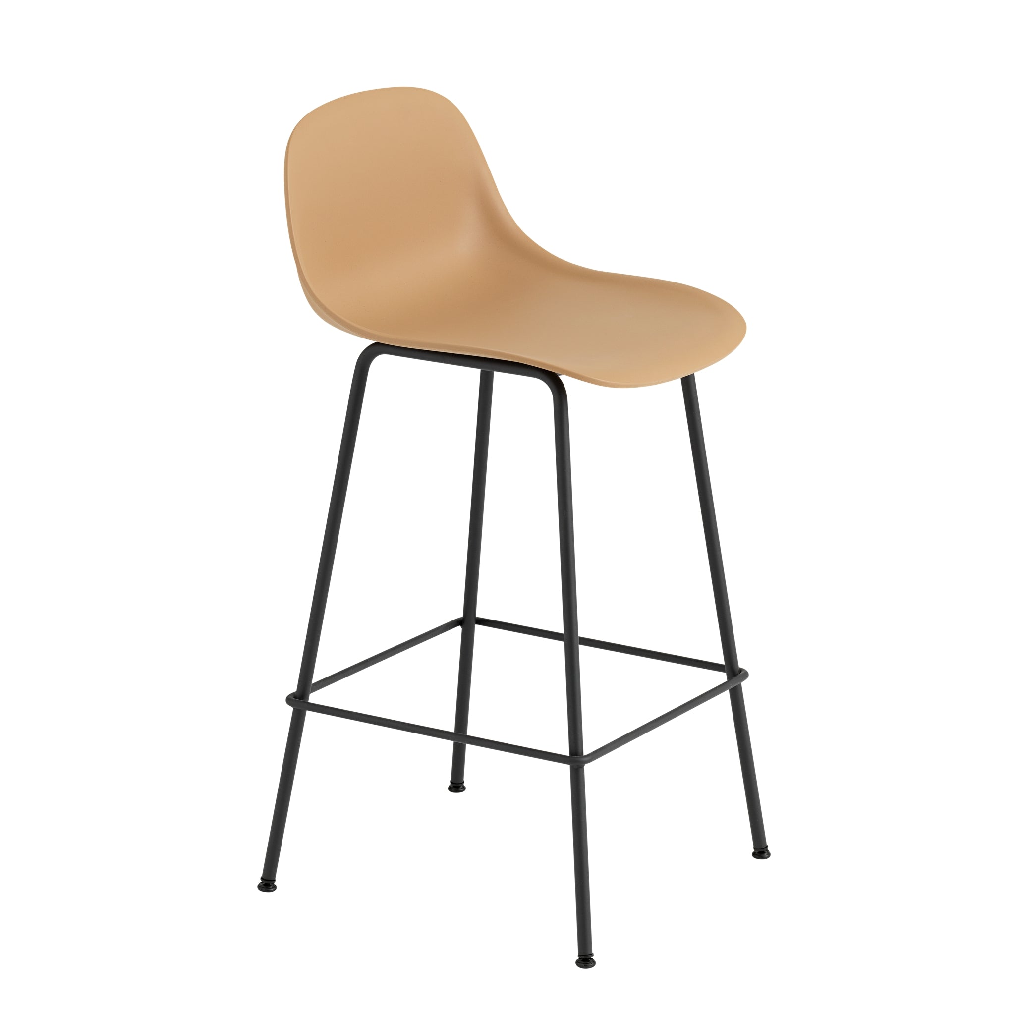 Fiber Bar Stool with Backrest and Tube Base by Muuto