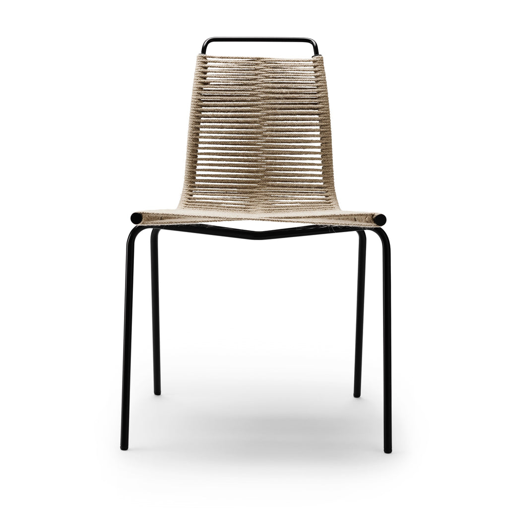 Carl Hansen & Søn PK1 Chair – Black Frame – Rope Seat (Clearance)