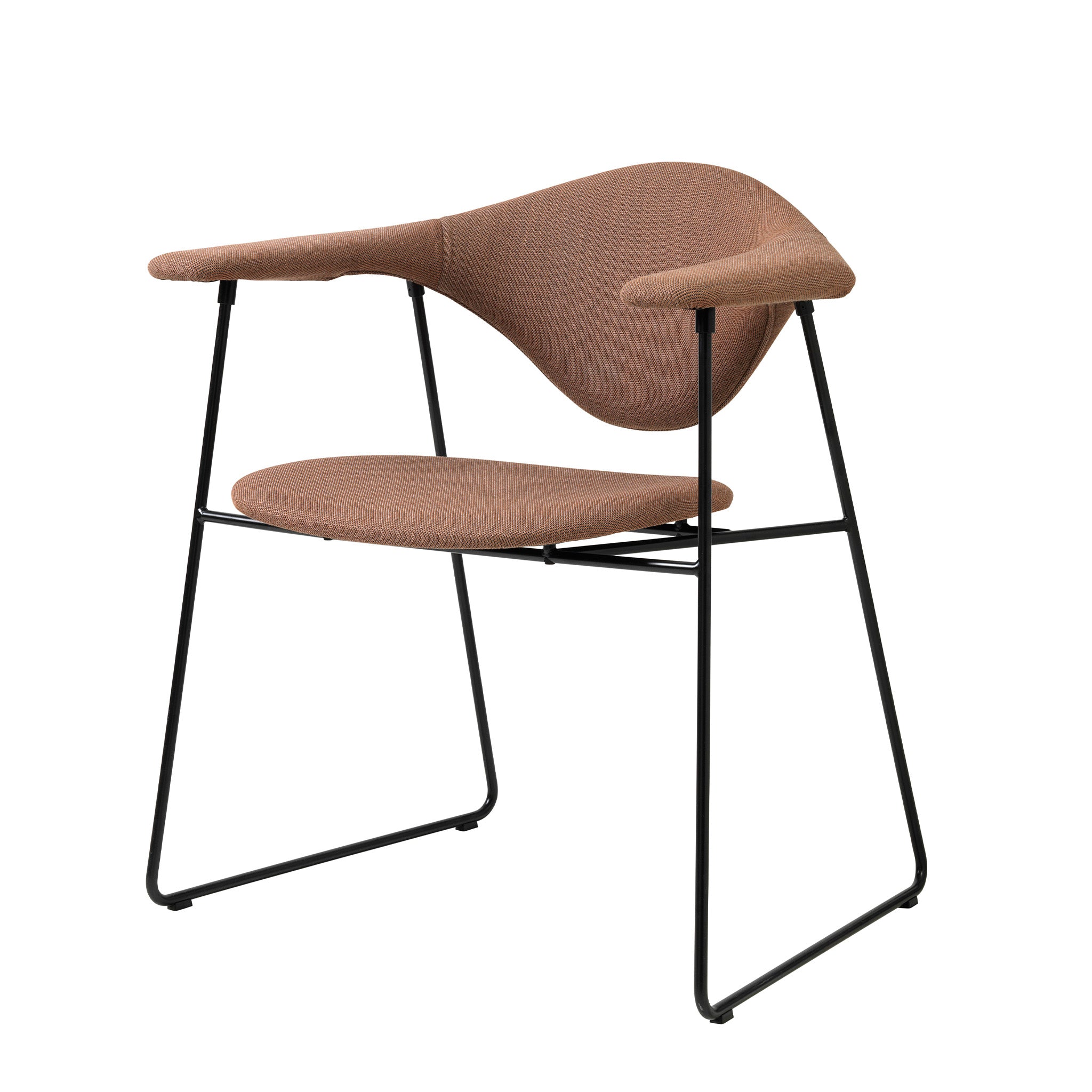 Masculo Chair Fully Upholstered Sledge Base by Gubi