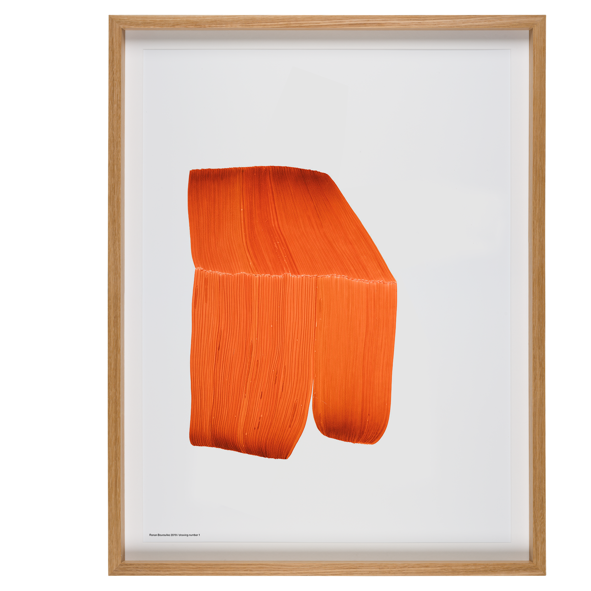Bouroullec Drawing 1 / Orange (Oak Framed) by The Wrong Shop