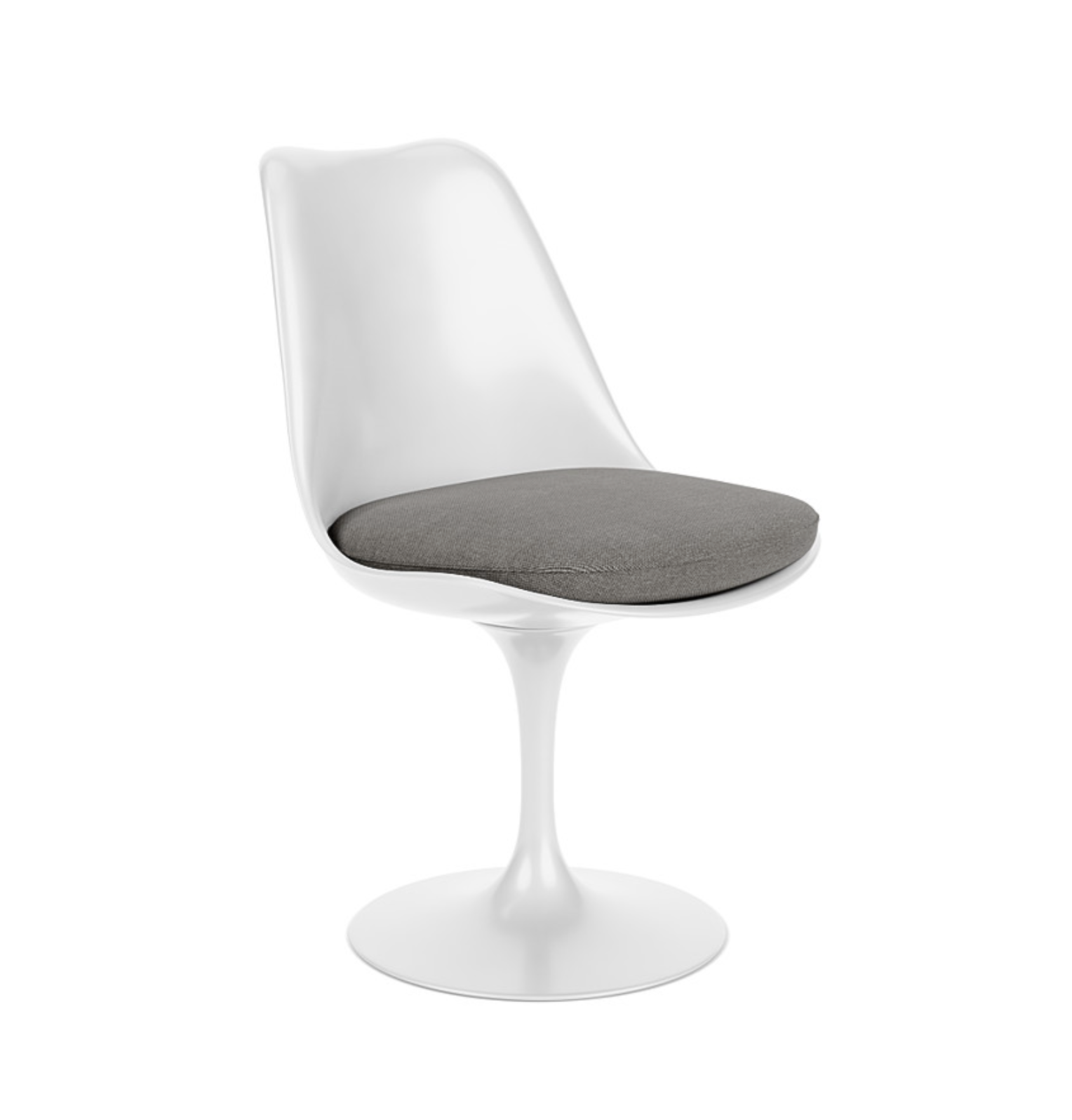 Clearance - Set of 4 White Tulip Chairs / Tonus Seat Pads by Knoll