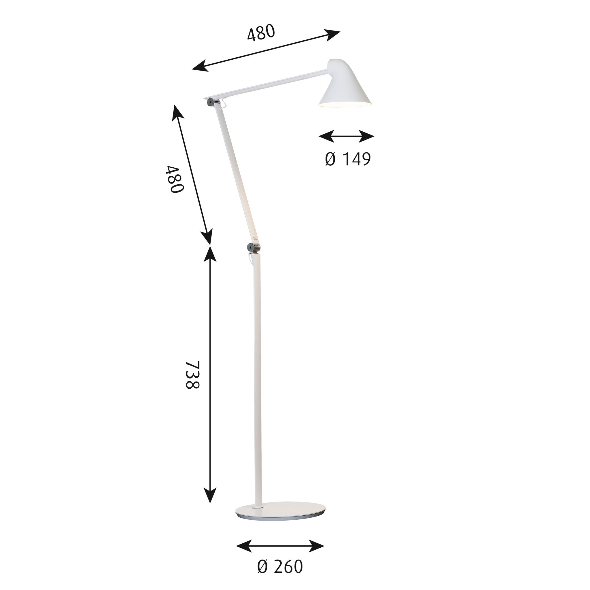 NJP Floor Lamp Lamp White - Louis Poulsen - Buy online