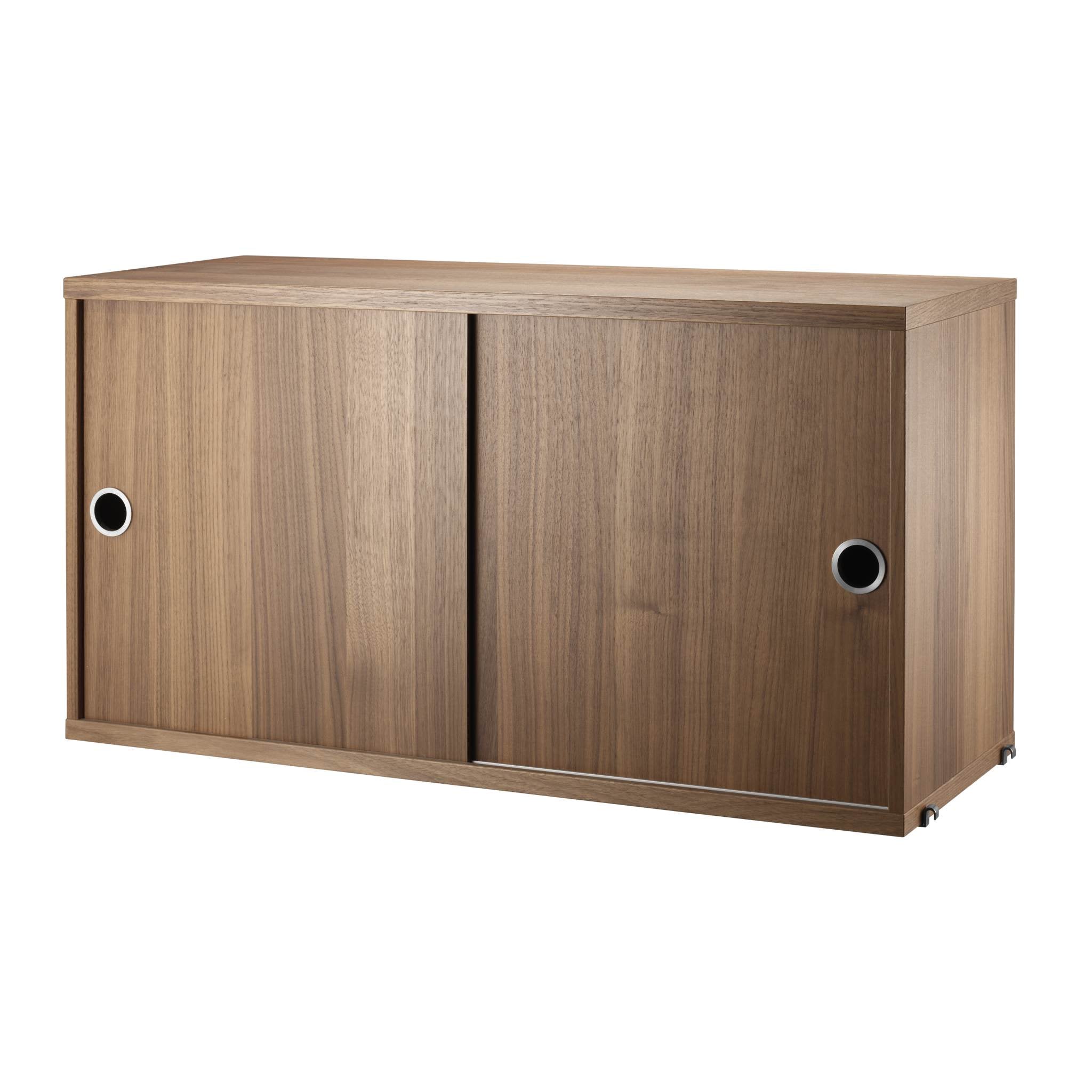 Clearance String Cabinet / Sliding Doors / W78 / Walnut