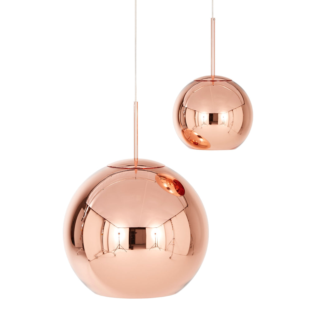 Copper Round LED Pendant by Tom Dixon